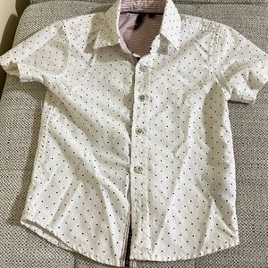 White with blue and red dots boy shirt